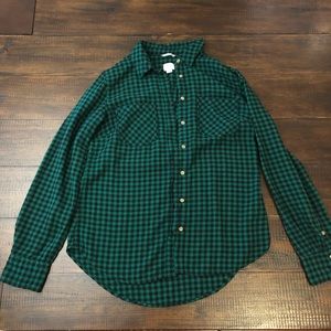a.n.d eawy Small Green Plaid Flannel